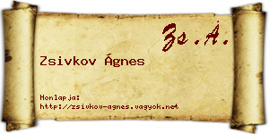 Zsivkov Ágnes névjegykártya
